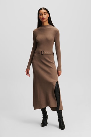 Robe midi - Marron