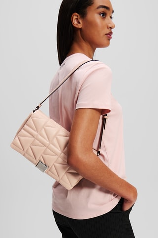 Sac porté épaule en cuir de mouton - Rose