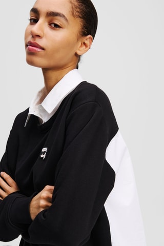 Sweat trompe-l’œil en coton biologique - Noir
