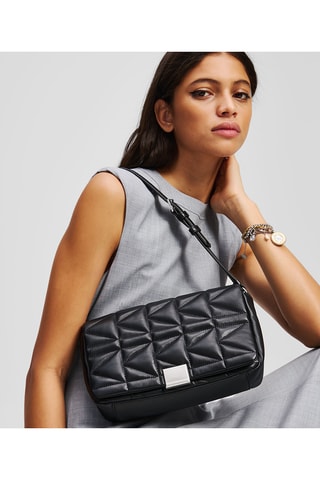 Sac porté épaule en cuir d’agneau - Noir