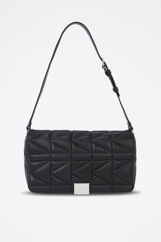 Sac porté épaule en cuir d’agneau - Noir