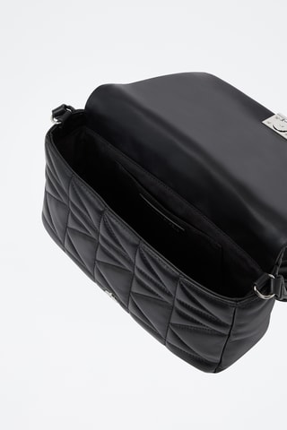 Sac porté épaule en cuir d’agneau - Noir
