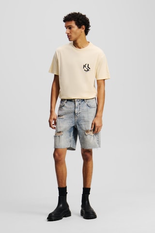 Short relaxed en jean - Bleu