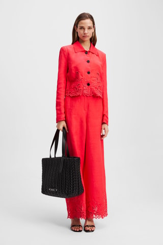 Pantalon taille haute - Rouge