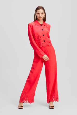 Pantalon taille haute - Rouge