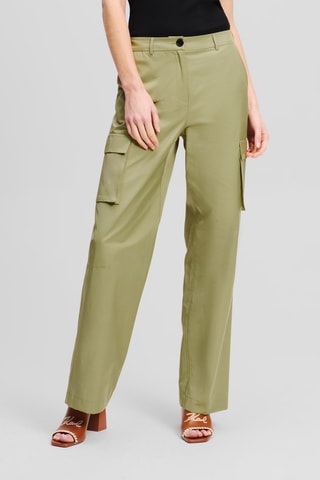 Pantalon cargo taille haute - Vert olive