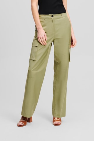 Pantalon cargo taille haute - Vert olive