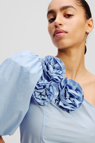 Top asymétrique en coton biologique - Ciel
