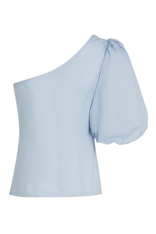 Top asymétrique en coton biologique - Ciel
