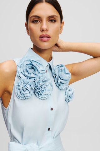 Robe chemise en coton biologique - Ciel