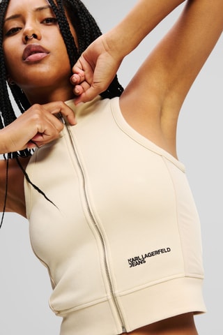 Gilet sans manches en coton biologique - Beige