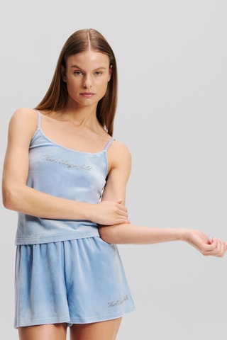 Short de pyjama en velours - Ciel