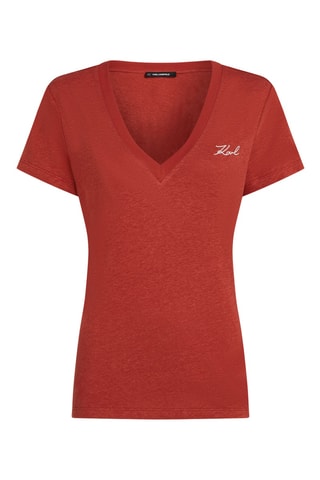 T-shirt en lin - Rouge brique