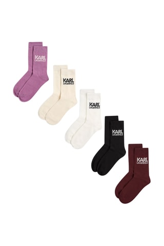 5 paires de chaussettes - Rose et écru