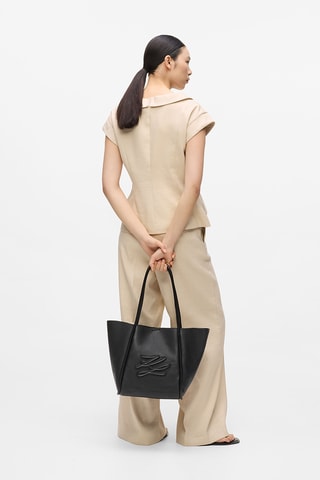 Sac porté épaule en cuir - Noir