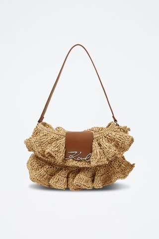 Sac porté épaule en paille - Beige