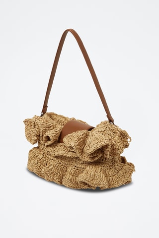 Sac porté épaule en paille - Beige