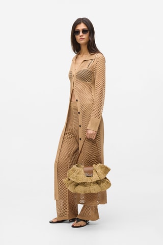 Sac porté épaule en paille - Beige