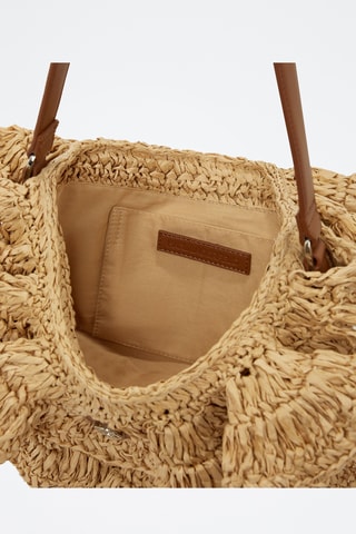 Sac porté épaule en paille - Beige