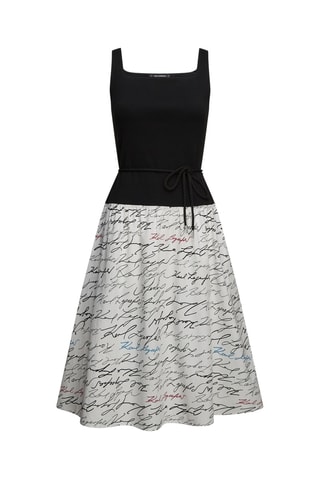 Robe midi - Noir et gris clair