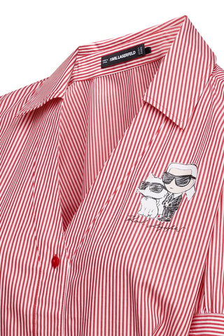 Robe chemise - Bordeaux et blanc