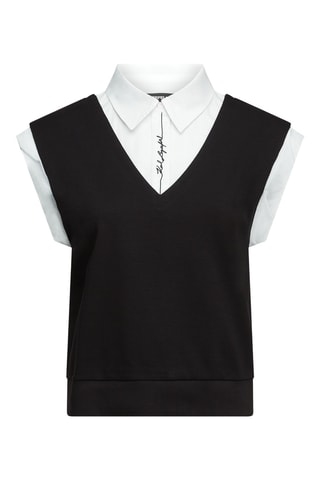 Top trompe-l’œil - Blanc et noir