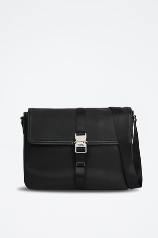 Sac bandoulière en cuir - Noir