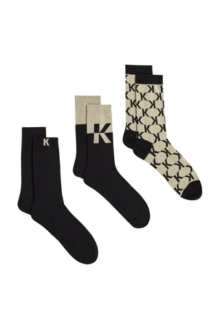 3 paires de chaussettes - Noir et beige