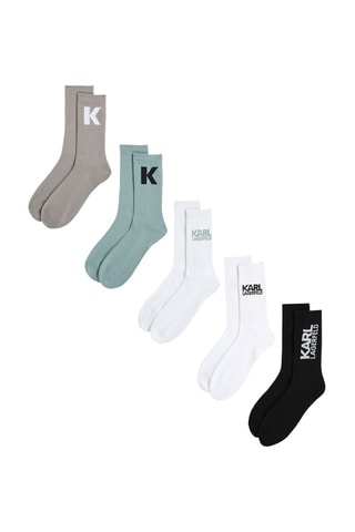 5 paires de chaussettes - Blanc et vert