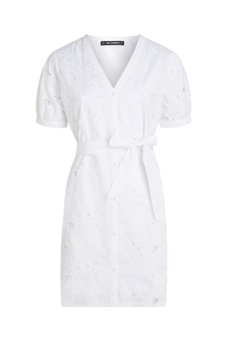 Robe droite en broderie anglaise - Blanc
