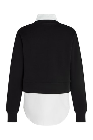 Sweat trompe-l’œil en coton biologique - Noir