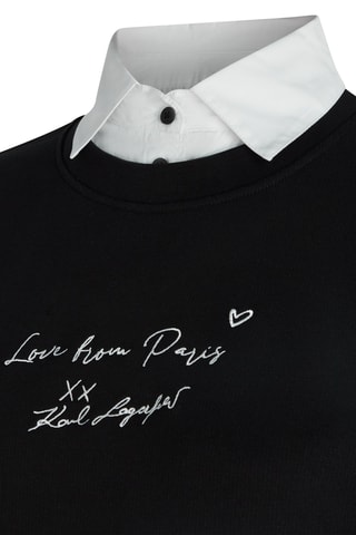 Sweat trompe-l’œil en coton biologique - Noir