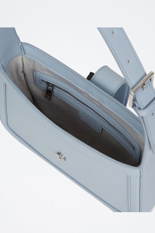 Sac porté épaule en cuir - Ciel