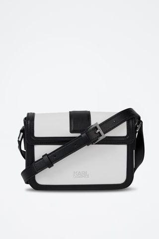Sac bandoulière en cuir - Blanc et noir