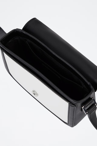Sac bandoulière en cuir - Blanc et noir