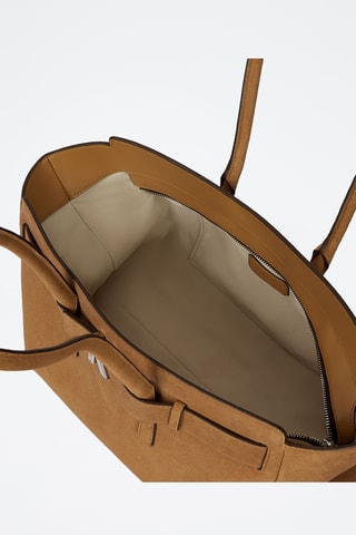 Sac porté épaule en nubuck - Camel