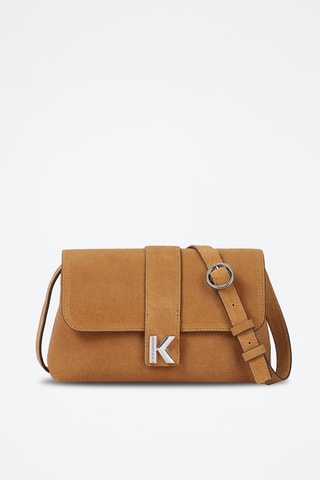 Sac bandoulière en nubuck - Camel