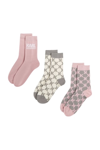 3 paires de chaussettes - Vieux rose et kaki