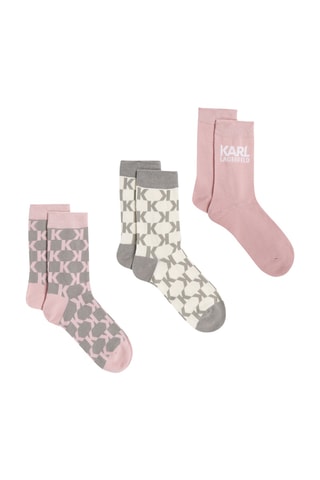 3 paires de chaussettes - Vieux rose et kaki