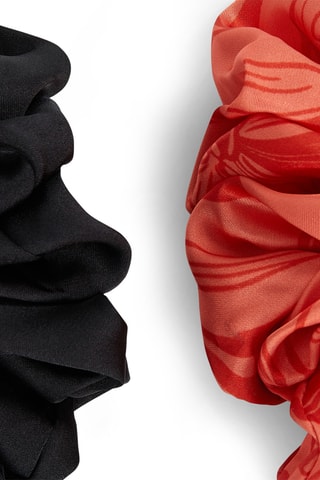 2 chouchous - Noir et corail 