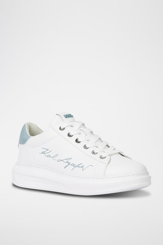 Baskets en cuir - Blanc et ciel