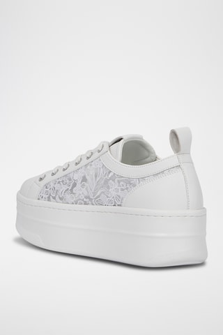 Baskets plateformes en cuir - Blanc