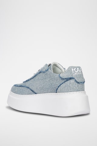 Baskets plateformes en jean - Bleu cobalt