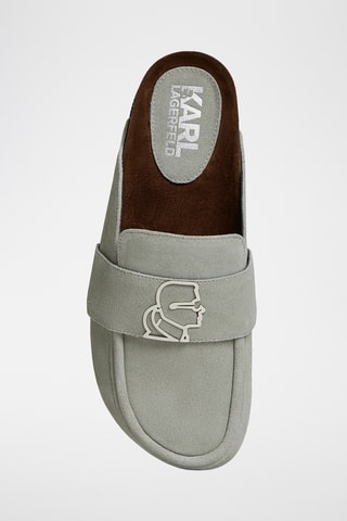Mules en nubuck - Gris clair