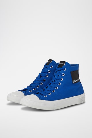 Baskets montantes en cuir - Bleu électrique
