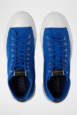 Baskets montantes en cuir - Bleu électrique
