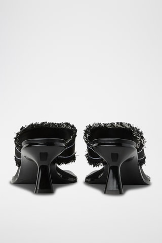 Sandales à talons en jean - Noir