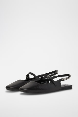 Babies en cuir de mouton - Noir