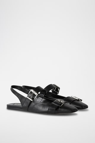 Babies en cuir de veau - Noir