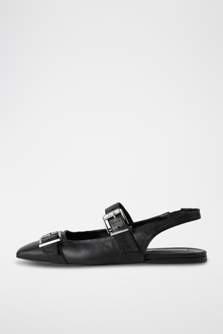 Babies en cuir de veau - Noir